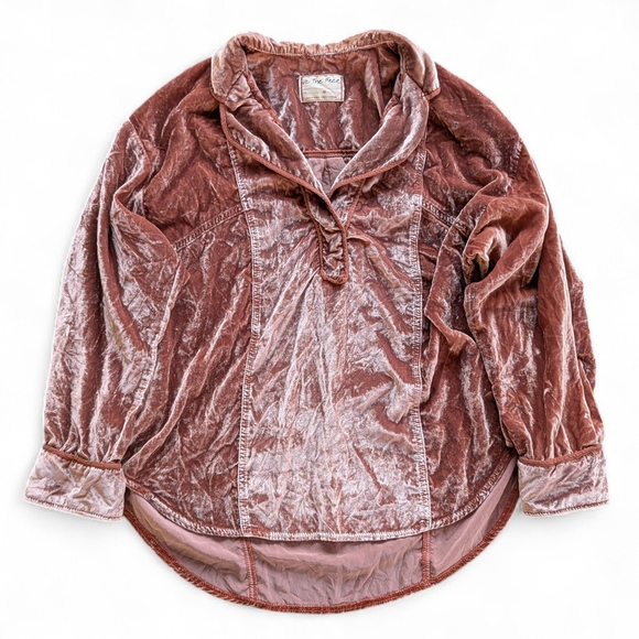 Free People Luxy Velvet Oversized Pullover Pink M - Picture 6 of 10